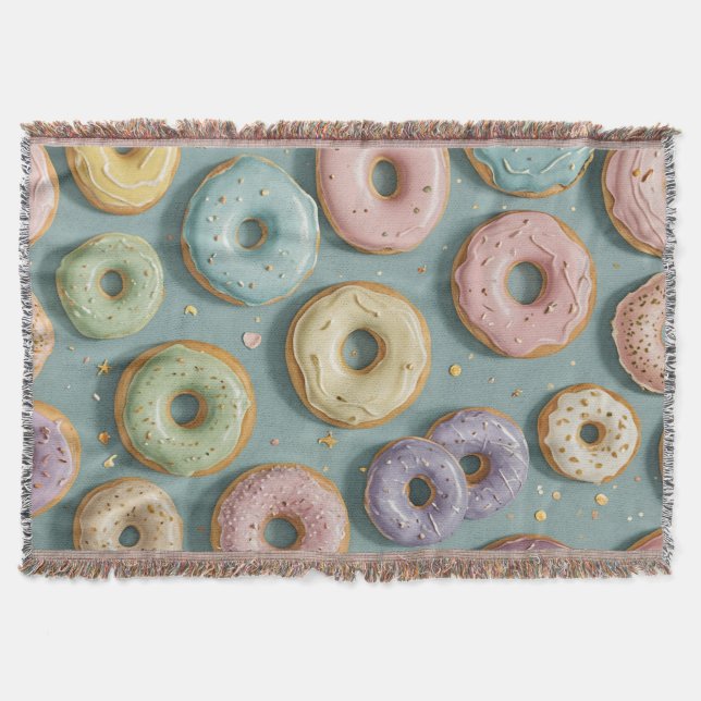 Cobertor A Whimsical Pastel Donut Dream (Frente)