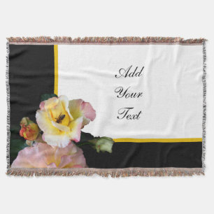 Cobertor Abelha nas flores amarelas cor-de-rosa