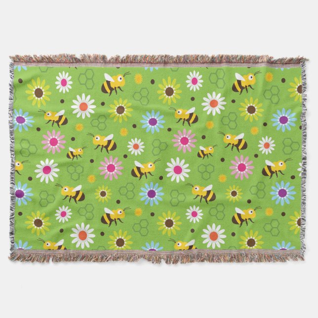 Cobertor Abelhas e Flores (Frente)