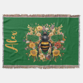 Cobertor Abelhas personalizadas e flores selvagens -