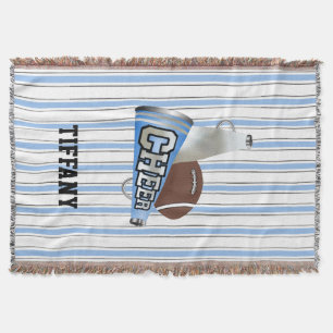 Cobertor Aberto Personalizado do Cheerleader Azul e Branco