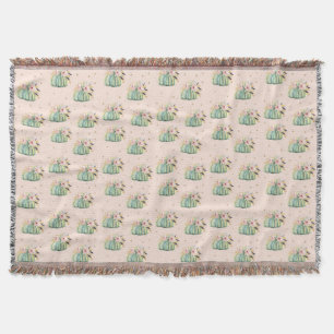 Cobertor Abóbora azul queda floral aquarela outono elegant