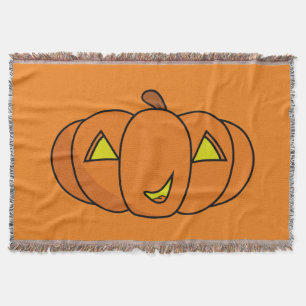 Cobertor Abóbora de Halloween Sorridente Fofa