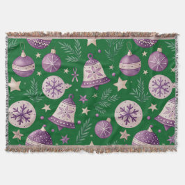 Cobertor Aboborinhas de Natal Roxas Elegantes Jogam coberto