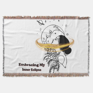 Cobertor Abraçando Meu Eclipse Interior Arte Celestial em L