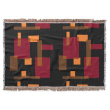 Abstração Geométrica Laranja Vermelho Preto