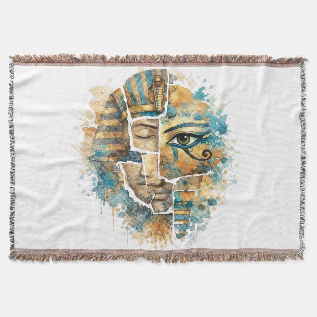 Cobertor Abstract Egyptian Pharaoh with Eye of Horus (Frente)