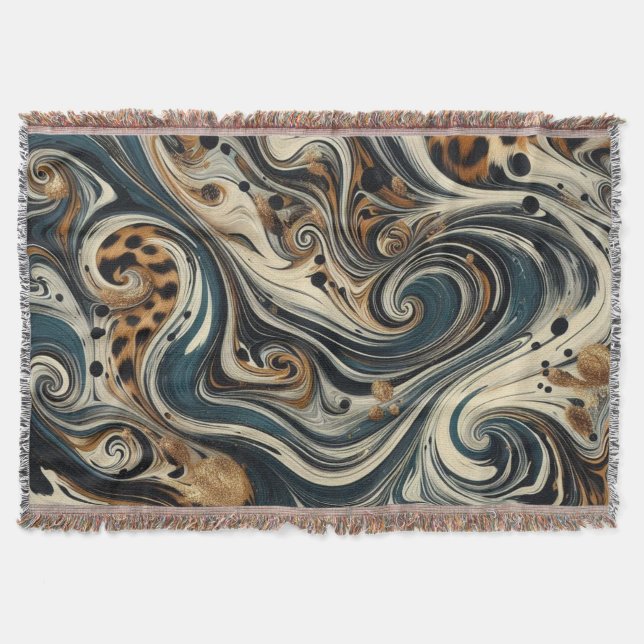 Cobertor Abstract Leopard Print Swirl (Frente)
