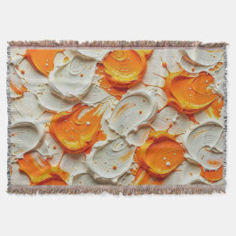 Cobertor Abstract Swirling Teal and Orange Glossy Fluid Spl