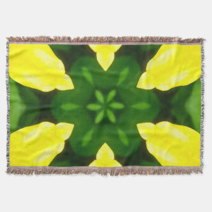 COBERTOR ABSTRACT YELLOW AND GREEN DRAWING. SAMER BRASIL. 3