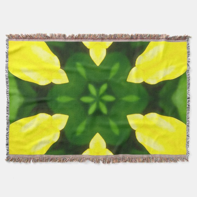 COBERTOR ABSTRACT YELLOW AND GREEN DRAWING. SAMER BRASIL. 3 (Frente)