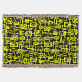 Cobertor Abstrato 041113 - Amarelo em preto