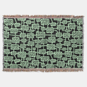 Cobertor Abstrato 041113 - Verde fantasma sobre preto