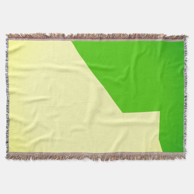 Cobertor Abstrato Art Minimalístico Creme Verde (Frente)