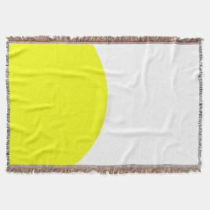 Cobertor Abstrato Art Mínimo Amarelo Branco em Aberto