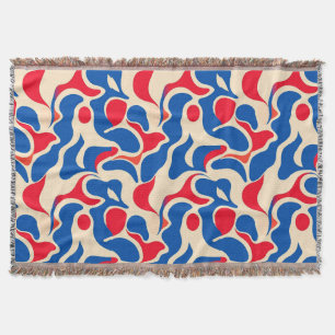Cobertor 🔵🔴⚪ Abstrato Azul Vermelho Branco Para Casa Mode