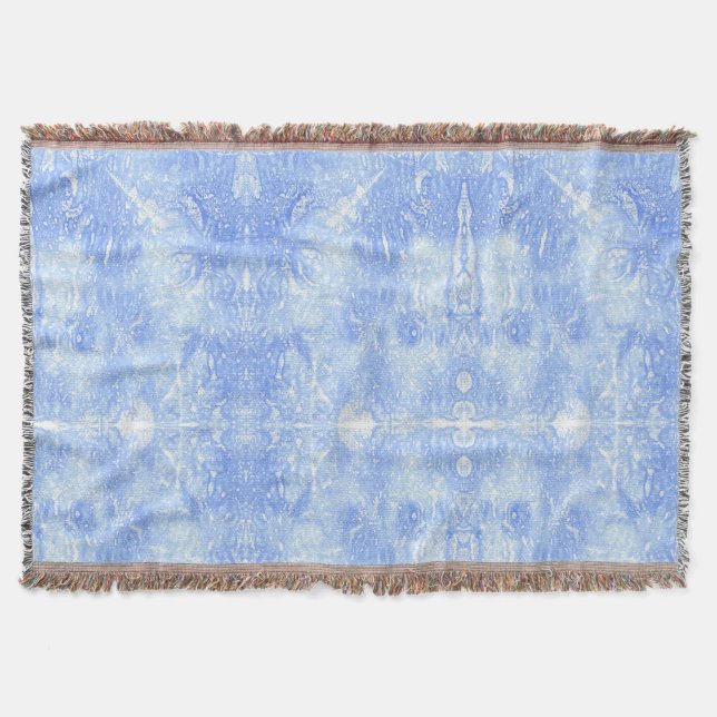 Cobertor Abstrato brilhante azul e branco Sherpa Blankets (Frente)