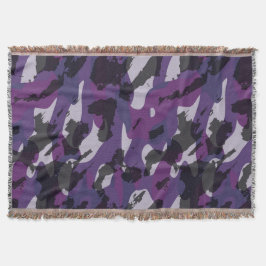 Cobertor Abstrato Camuflagem Roxa