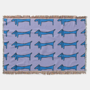 Cobertor Abstrato Dachshund em Azul