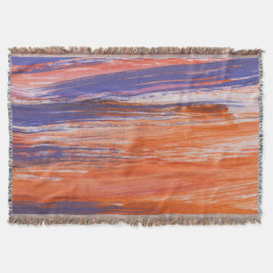 Cobertor Abstrato de Aquarela: Mistura Azul Laranja