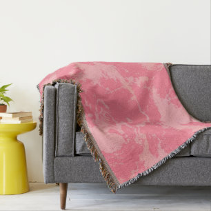 Cobertor Abstrato de Nuvem Marmoreada Rosa