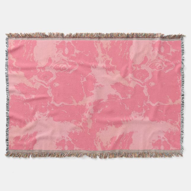 Cobertor Abstrato de Nuvem Marmoreada Rosa (Frente)