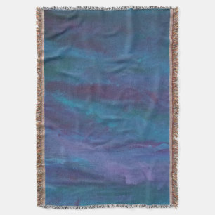 Cobertor Abstrato de Ombre Azul   Roxo Violeta-Teal Turques