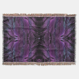 Cobertor abstrato de textura violeta de pena azul roxo