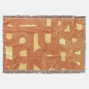 Cobertor Abstrato de Vintagem Geométrica Colorida.