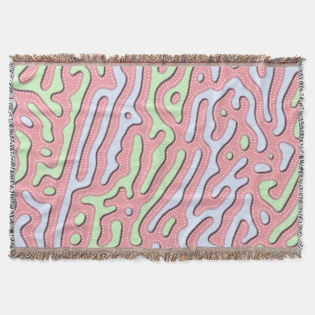 Cobertor Abstrato do Pastel Kawaii - Design do Gráfico Colo (Frente)