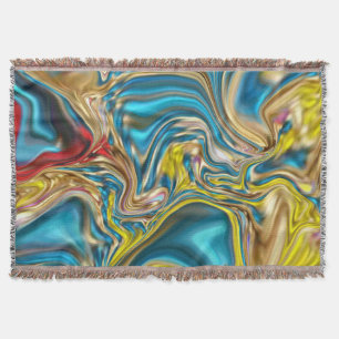 Cobertor abstrato marble espirra azul-azul-turquesa-lacrime