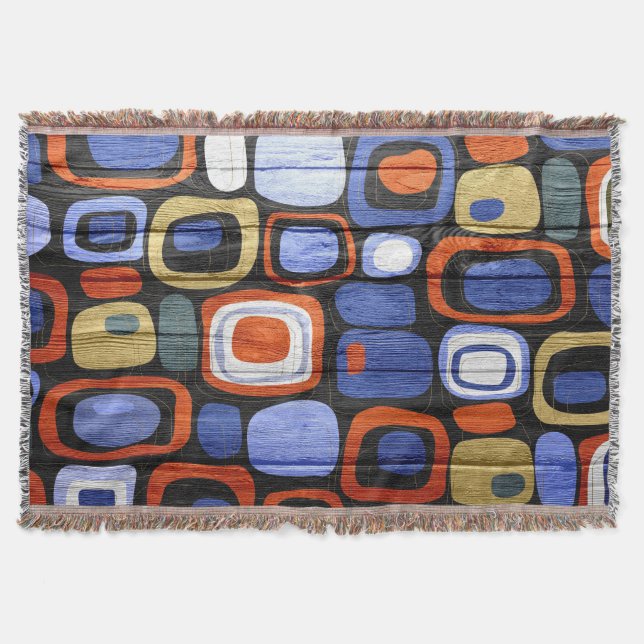 Cobertor Abstrato moderno de aspecto da madeira de pastel (Frente)