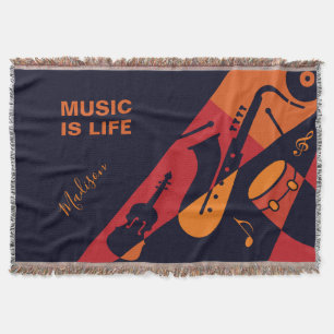 Cobertor Abstrato Música nome personalizado & texto lança c