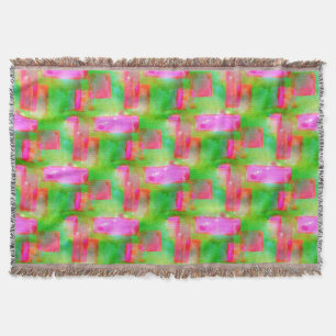 Cobertor Abstrato pintado amarelo, rosa da luz solar