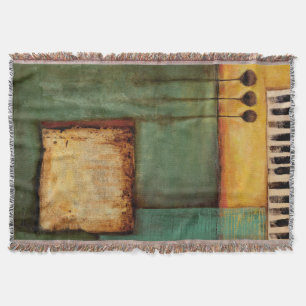 Cobertor Abstrato Pintura com Chaves Piano