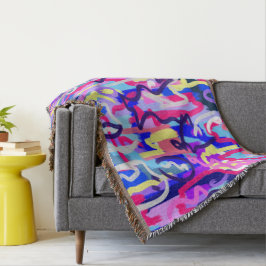 Cobertor Abstrato pintura de Formas e Cores