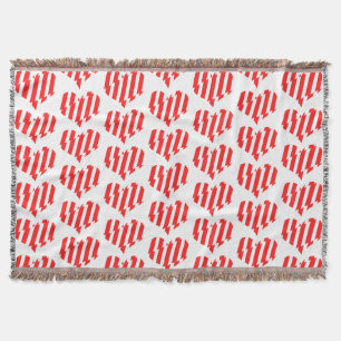 Cobertor Abstrato Red n White Stripes Namorados Trink