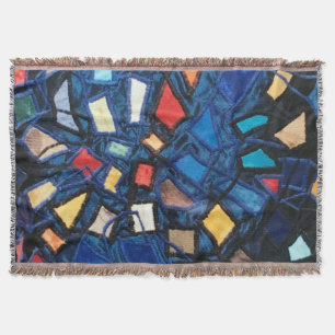 Cobertor Abstrato Vívido Aspecto de Vidro Colorido Azul