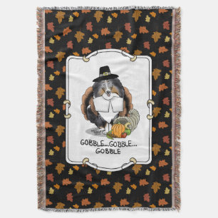 Cobertor Ação de Graças Shetland Sheepdog (Blue Merle) Engr