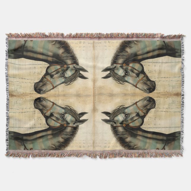 Cobertor Acentos Escrevados de Equina Harmonia (Frente)