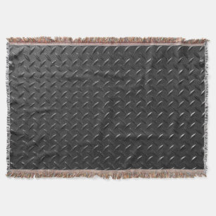 Cobertor Aço preto, textura metálica ondulada.