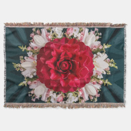 Cobertor Acordo Floral de Armeria Vermelha sobre Luxúria