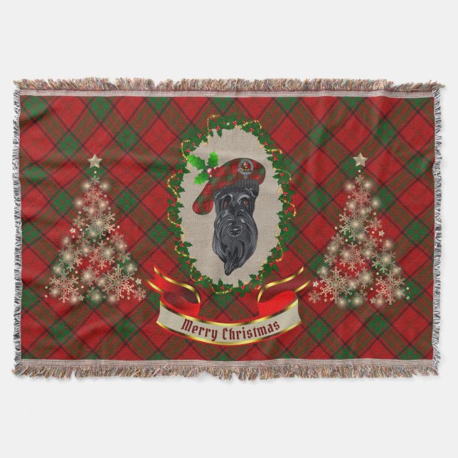 Cobertor Adair Scottie Dog Christmas Throw (Frente)