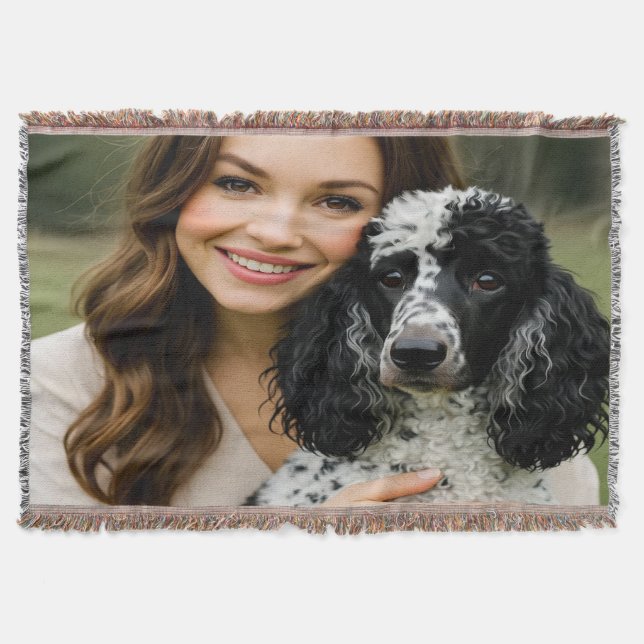Cobertor Adicionar Foto de Poddle Personalizar Customizar (Frente)