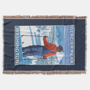 Cobertor Admiração do esquiador - pico da geleira,