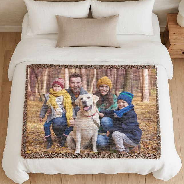 Cobertor Adorable Custom Family Photo Woven (Criador carregado)