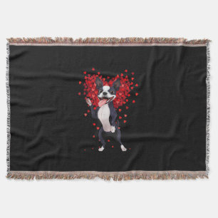 Cobertor Adoro Boston Terrier Funny Heart Namorados Gift