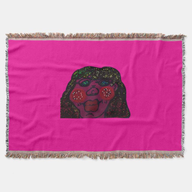 Cobertor African-American Cartoon Character Portrait (Frente)