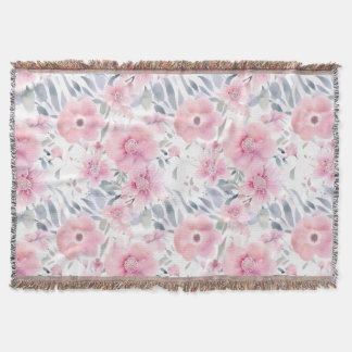 Cobertor Água-forte Floral Rosa 