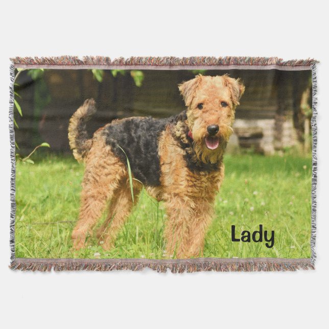 Cobertor Airedale Terrier Puppy Dog (Frente)